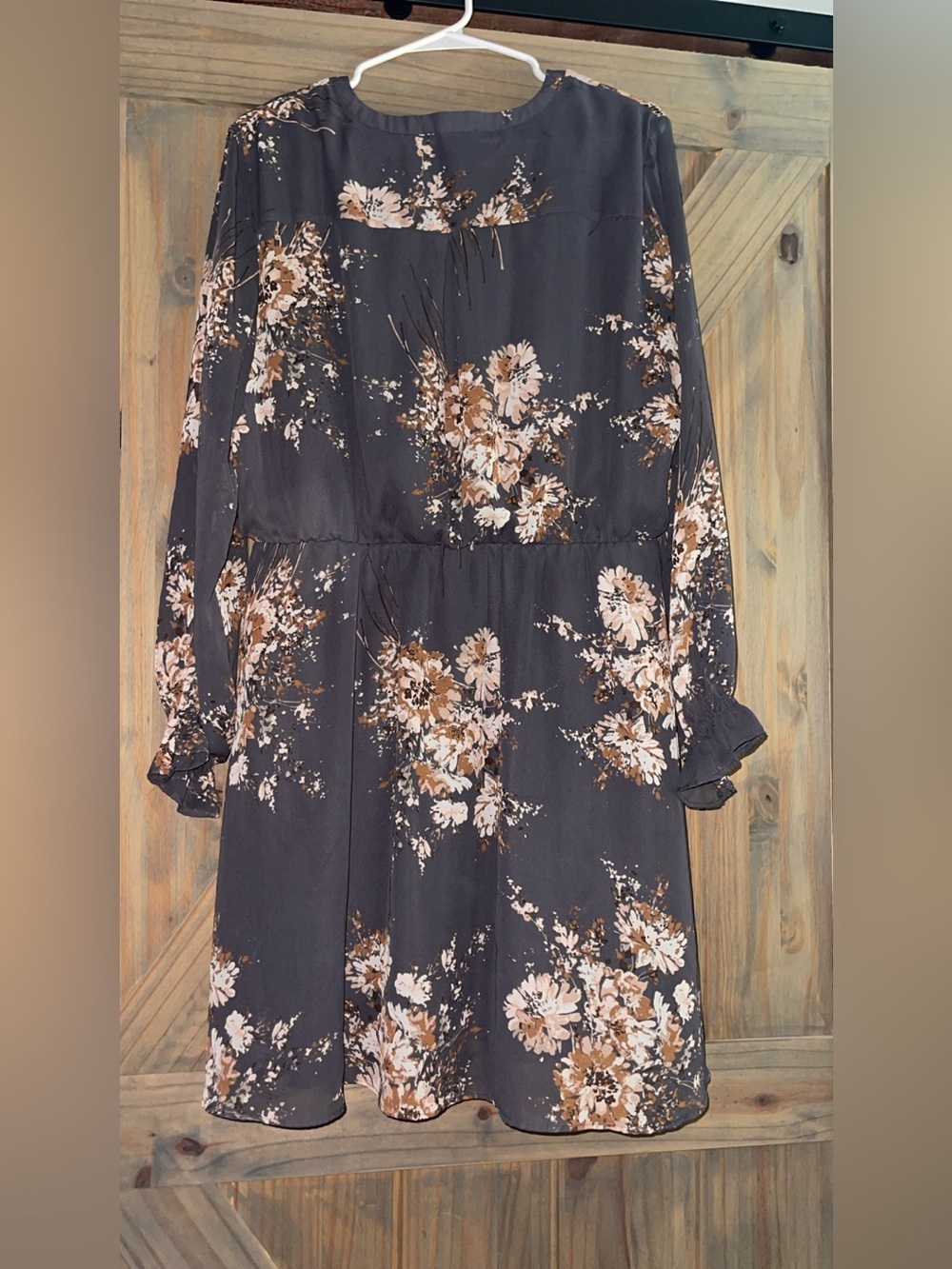 Maurices Black Floral Long-Sleeve Dress - Picture 2 of 2